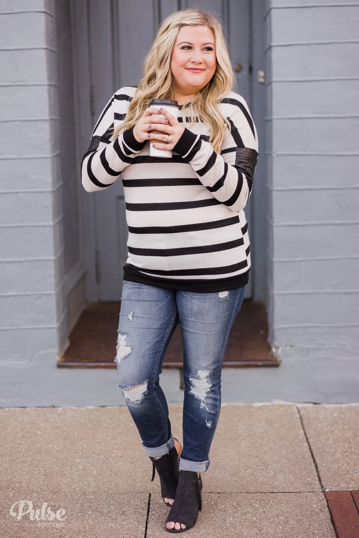 You Got it Bad Striped Top- Black