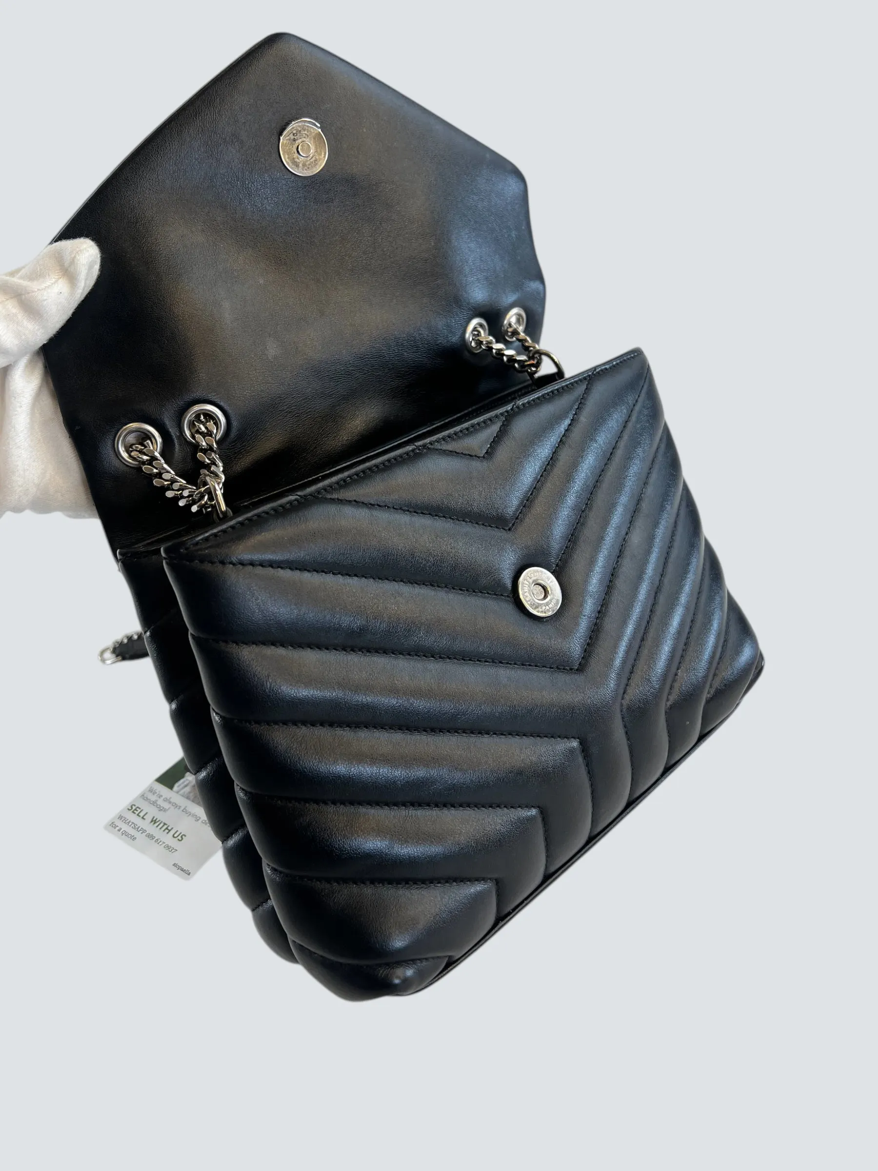 Ysl Black Leather Small LouLou Handbag