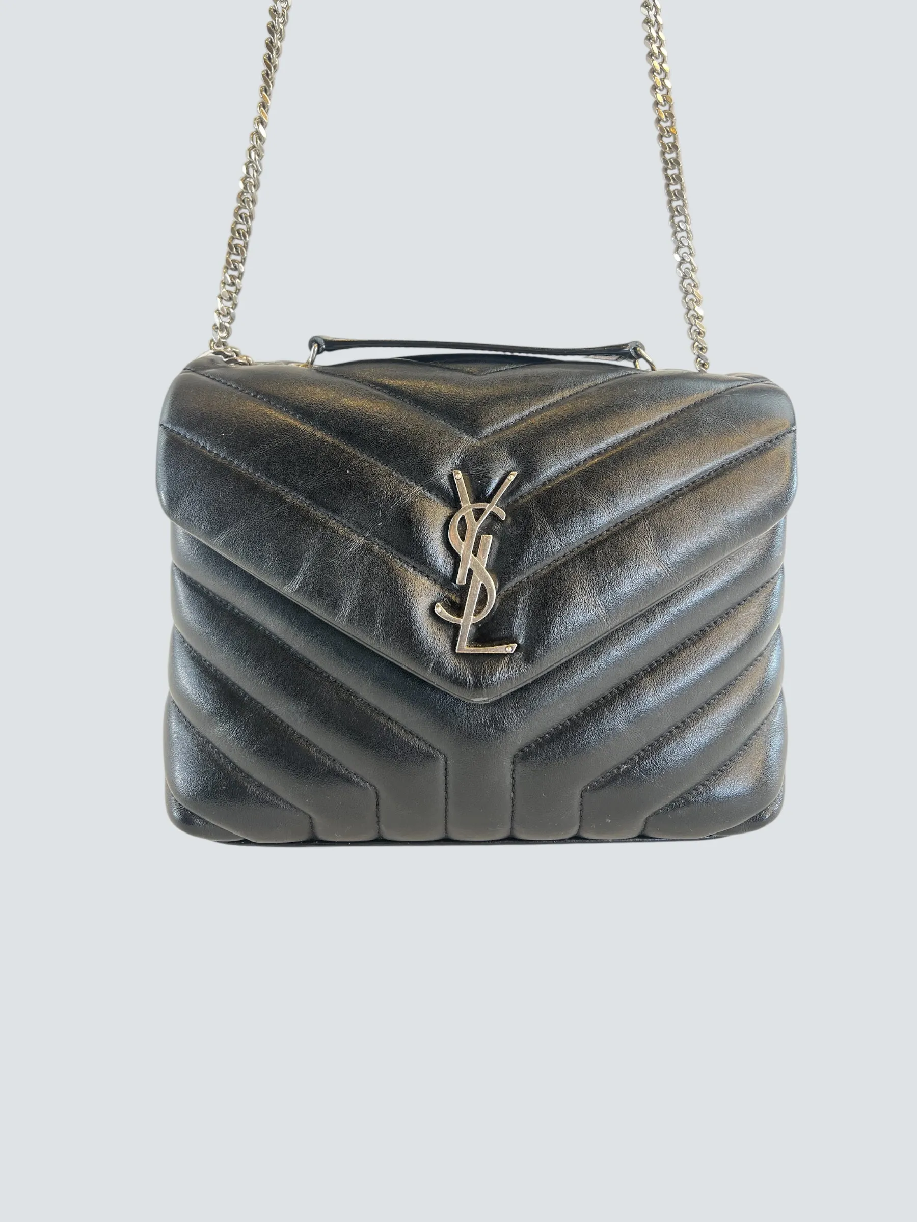 Ysl Black Leather Small LouLou Handbag