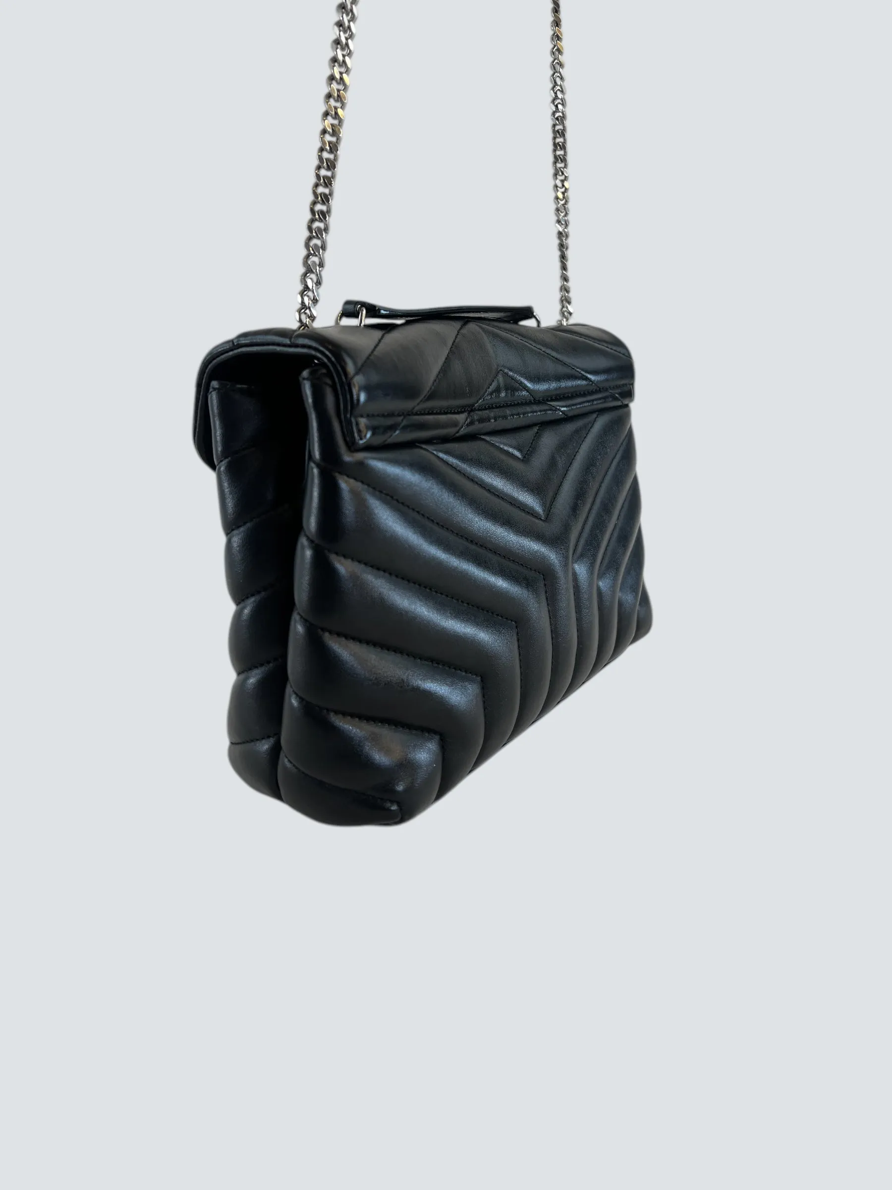 Ysl Black Leather Small LouLou Handbag