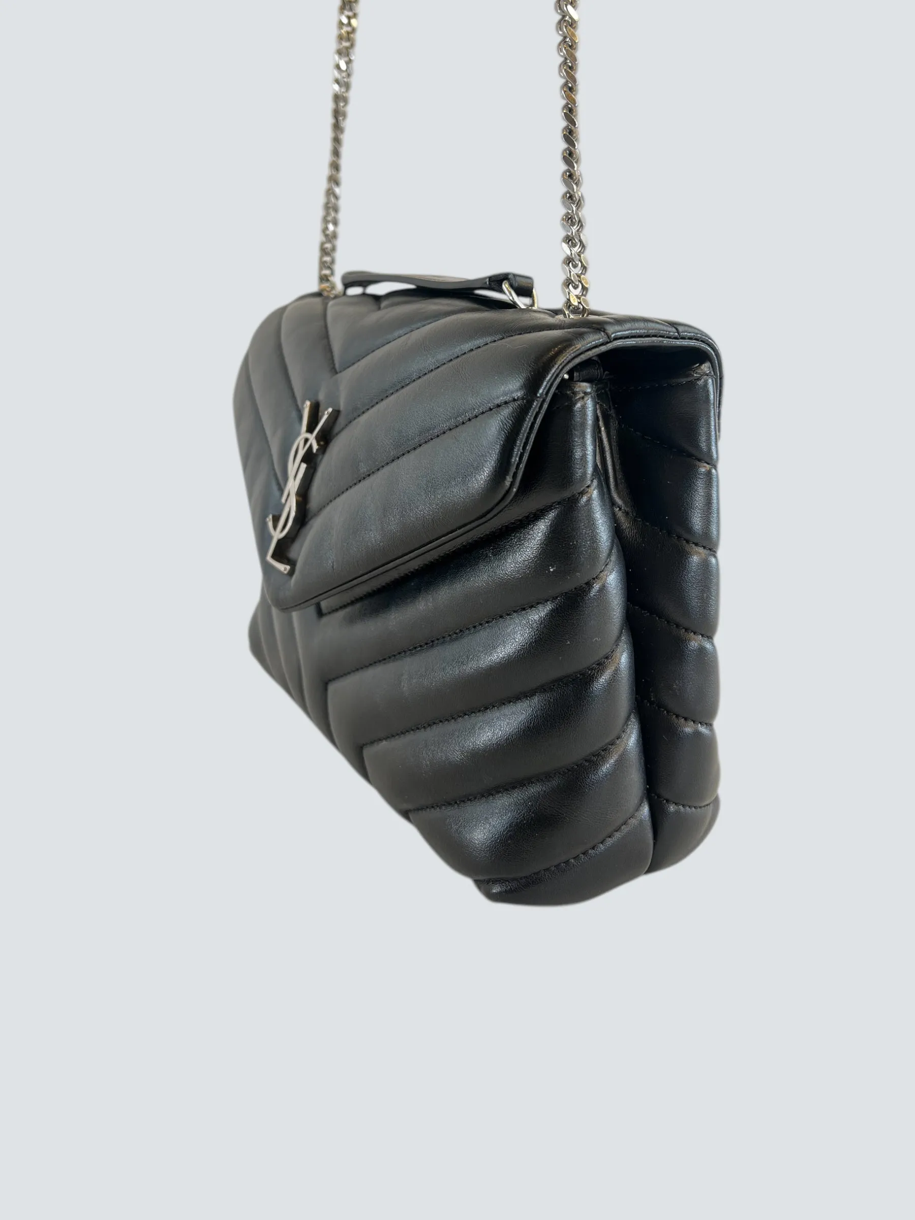 Ysl Black Leather Small LouLou Handbag