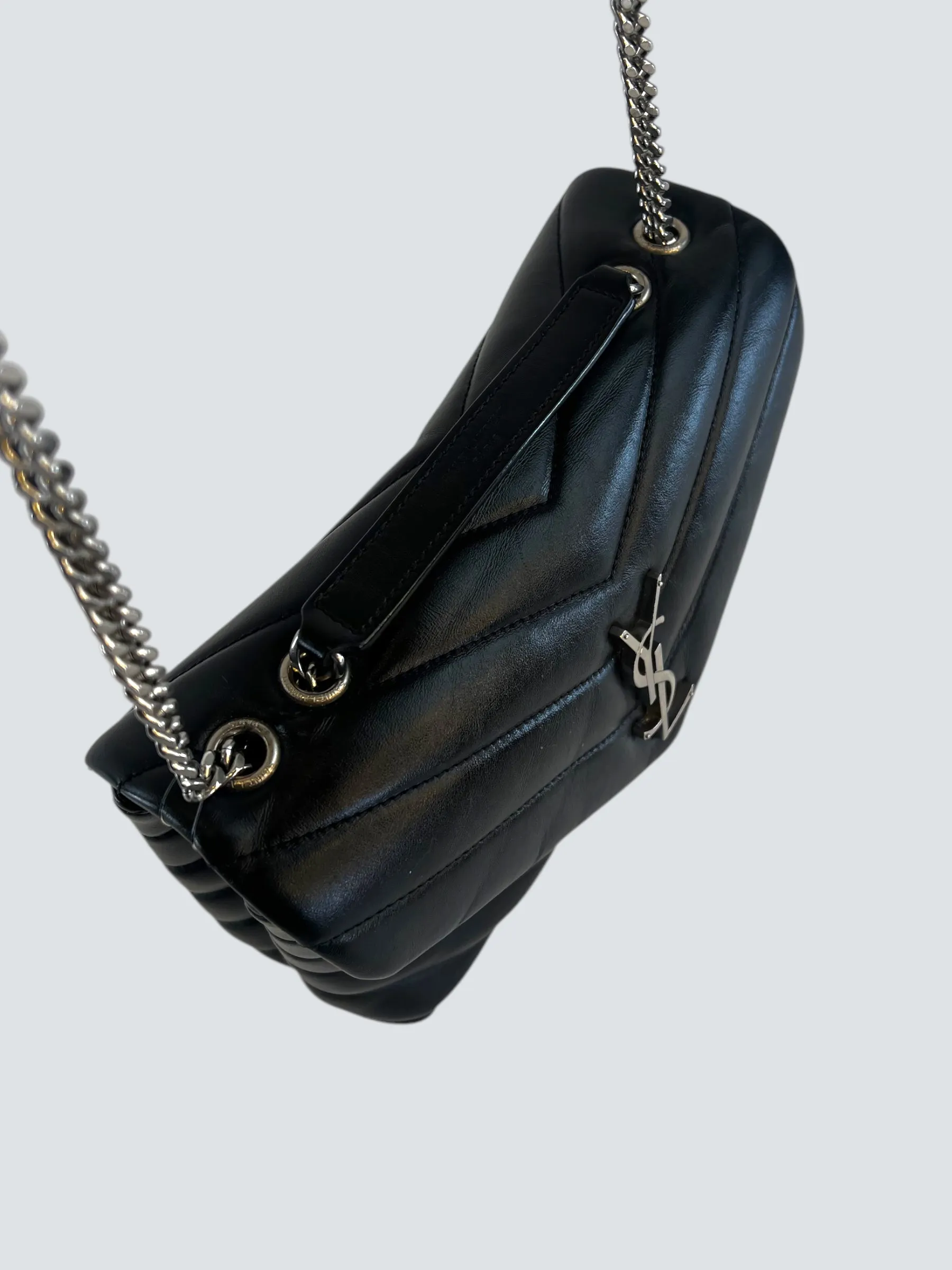Ysl Black Leather Small LouLou Handbag
