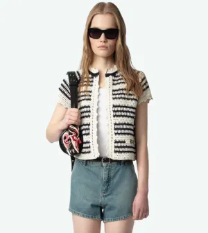 Zadig & Voltaire - Zelie Crochet Cardigan - Ecru/Encre