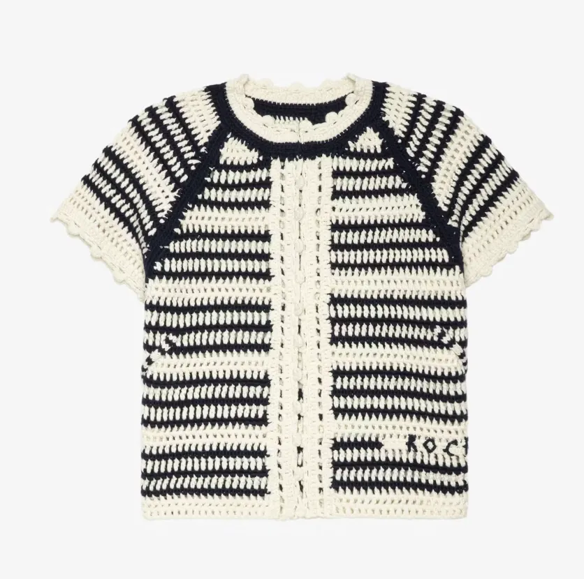 Zadig & Voltaire - Zelie Crochet Cardigan - Ecru/Encre